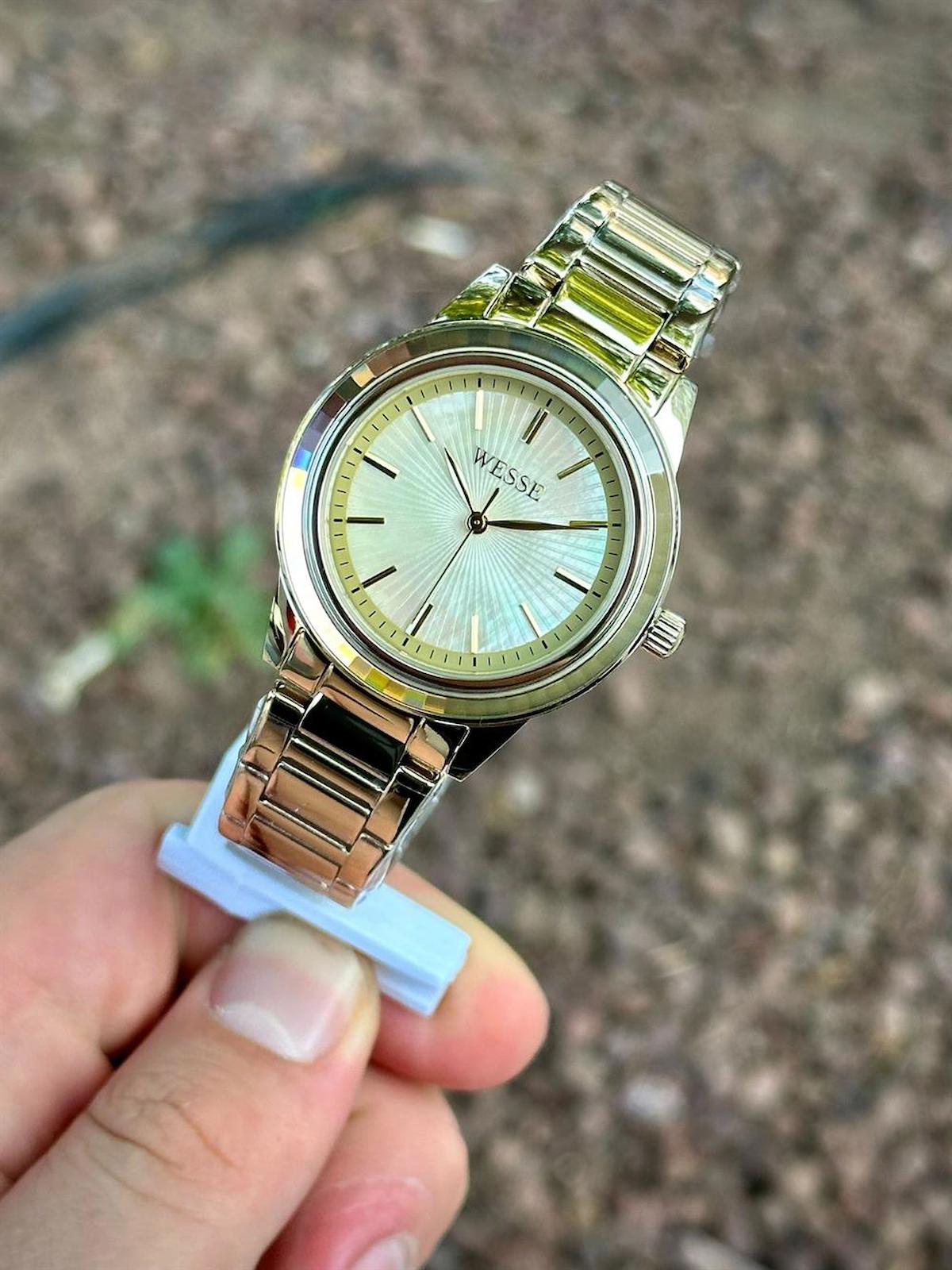 Wesse WWL110805 37 mm Altın Çelik Kordon Analog Kadın Kol Saati
