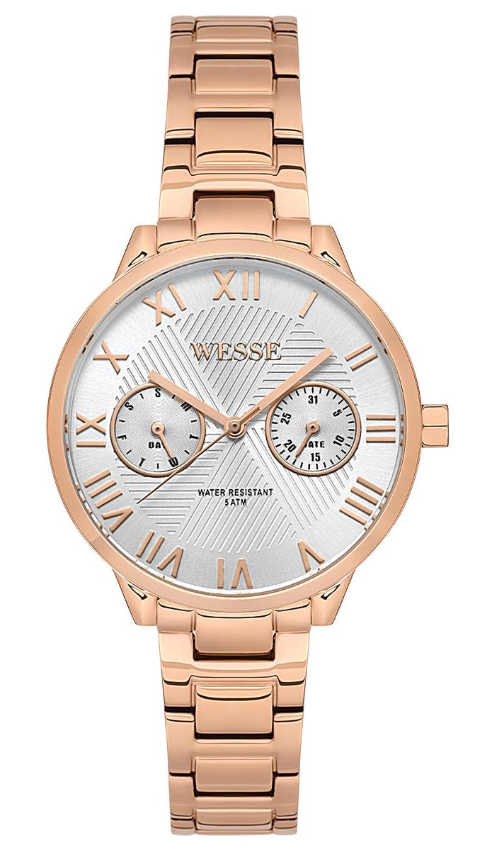Wesse WWL303005 Takvimli 44 mm Rose Gold Çelik Kordon Analog Kadın Kol Saati