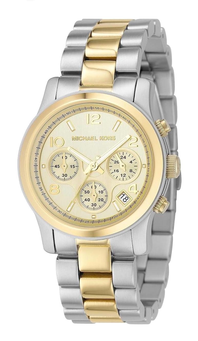 Michael Kors MK5137 Takvimli 38 mm Altın-Gri Çelik Kordon Analog Kadın Kol Saati