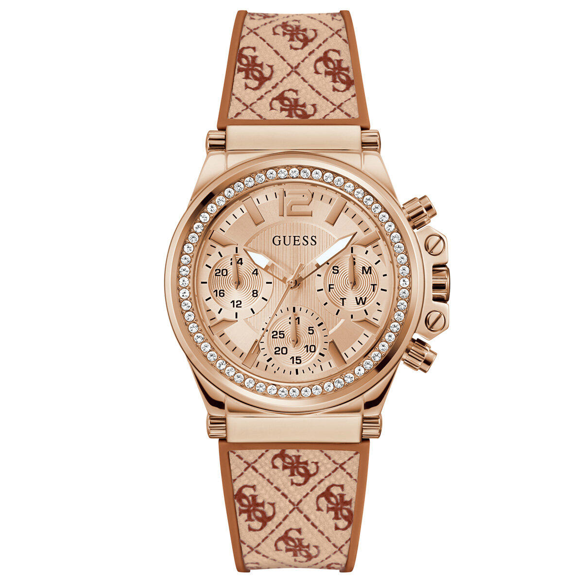 Guess GUGW0699L2 38 mm Kahverengi Silikon Kordon Analog Kadın Kol Saati