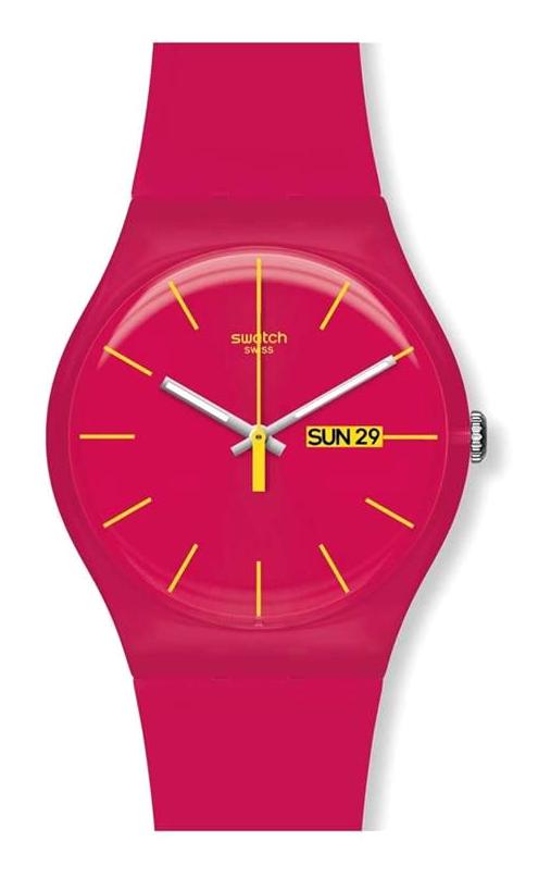 Swatch SUOR704 Takvimli 41 mm Kırmızı Plastik Kordon Analog Kadın Kol Saati