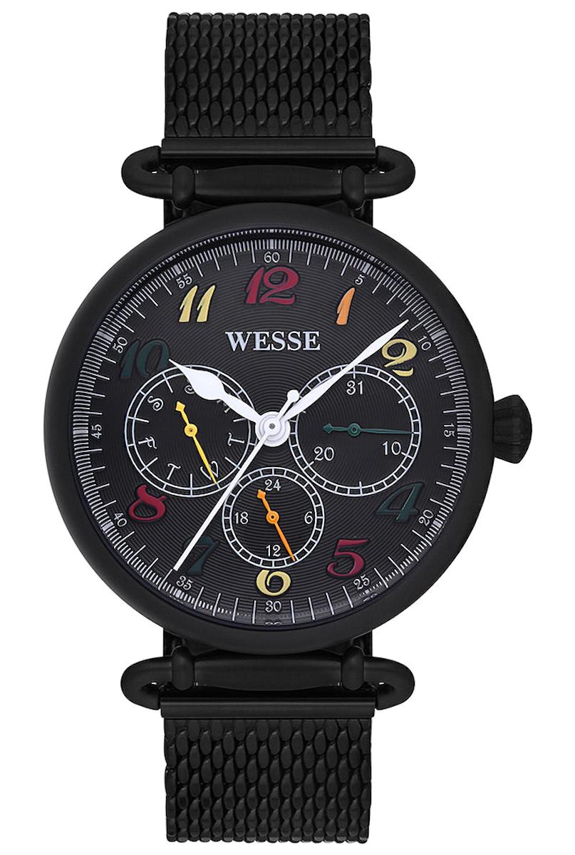 Wesse WWL108101 Takvimli 38 mm Siyah Metal Kordon Analog Kadın Kol Saati