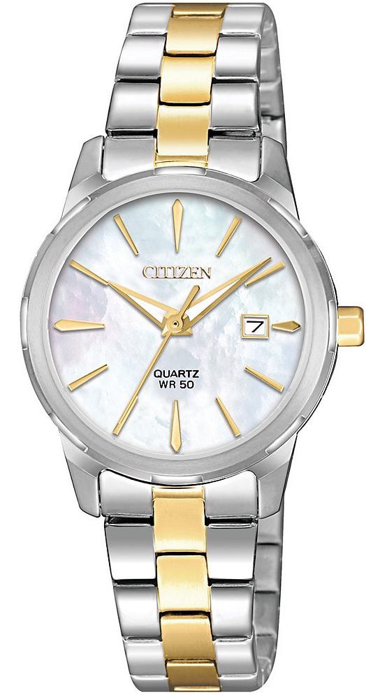 Citizen EU6074-51D Takvimli 28 mm Altın-Gri Çelik Kordon Analog Kadın Kol Saati
