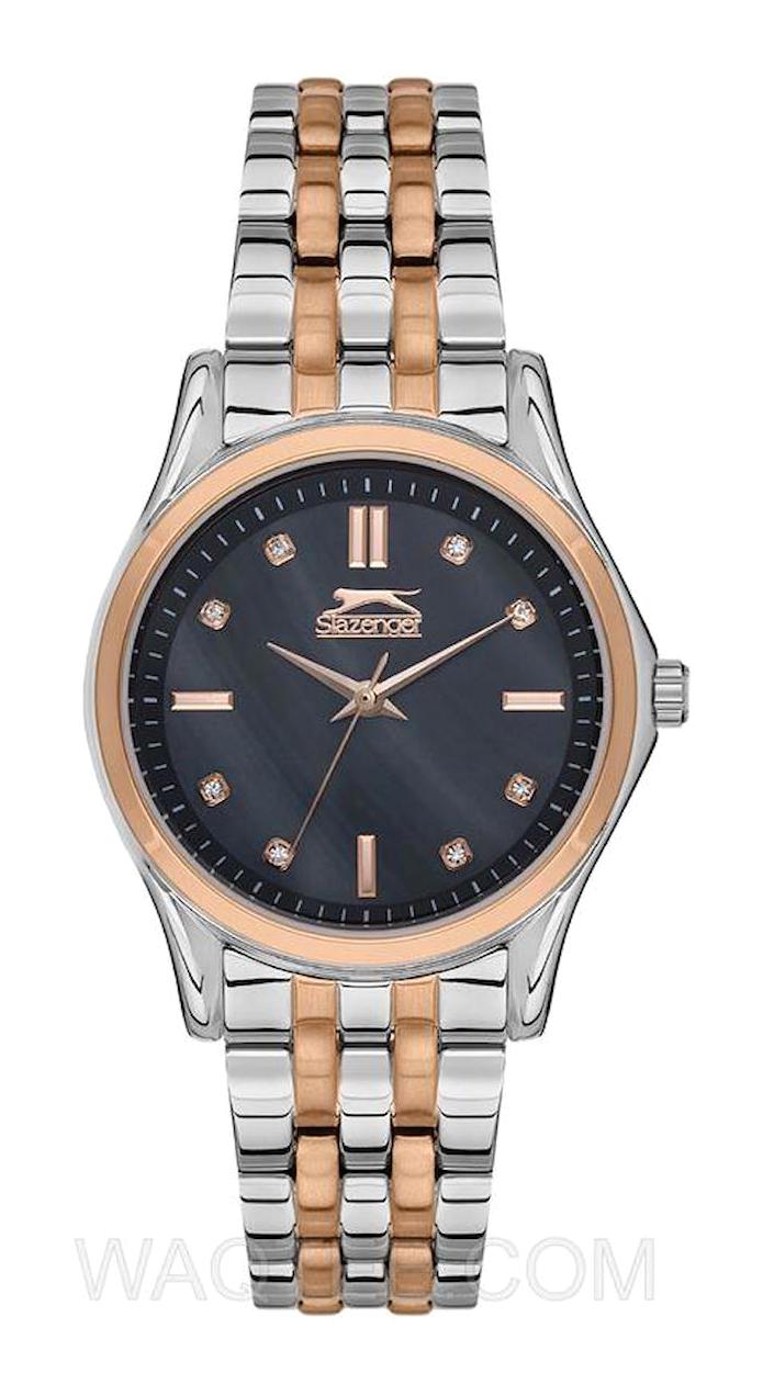 Slazenger SL.09.2154.3.02 34 mm Gri-Rose Gold Çelik Kordon Analog Kadın Kol Saati