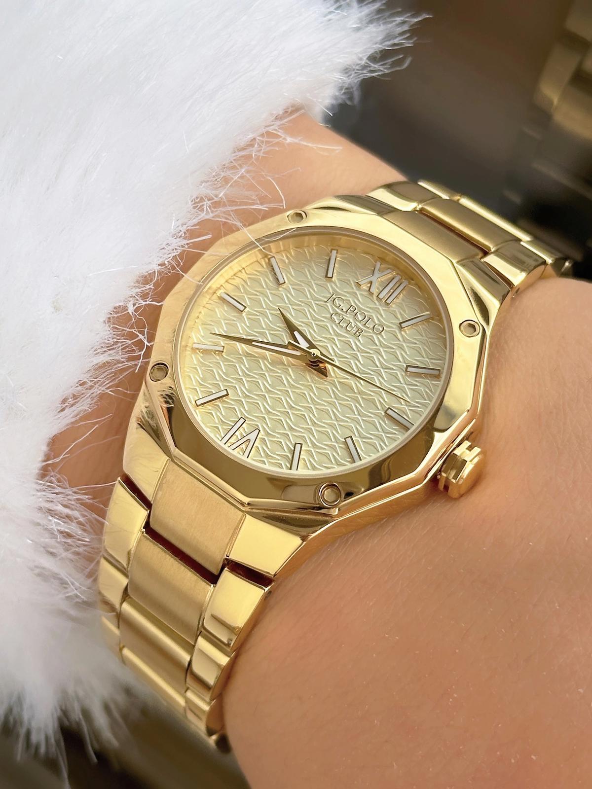 Jg. Polo Club JPC.0923.11612.3 36 mm Altın Çelik Kordon Analog Kadın Kol Saati