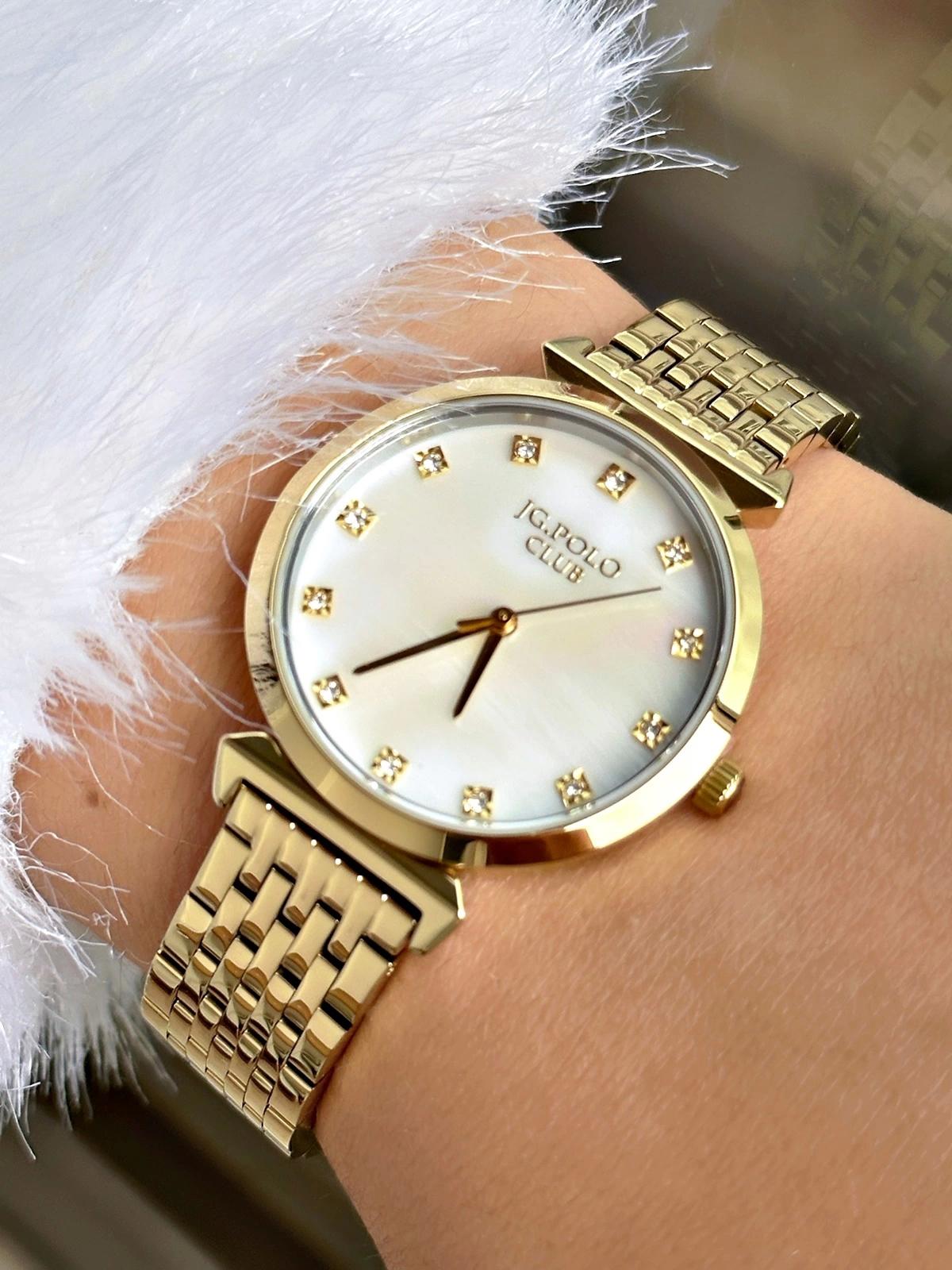 Jg. Polo Club JPC.0823.1301M.2 38 mm Altın Çelik Kordon Analog Kadın Kol Saati