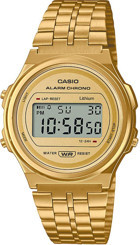 Casio A171WEG-9ADF Takvimli 36 mm Altın Çelik Kordon Dijital Kadın Kol Saati