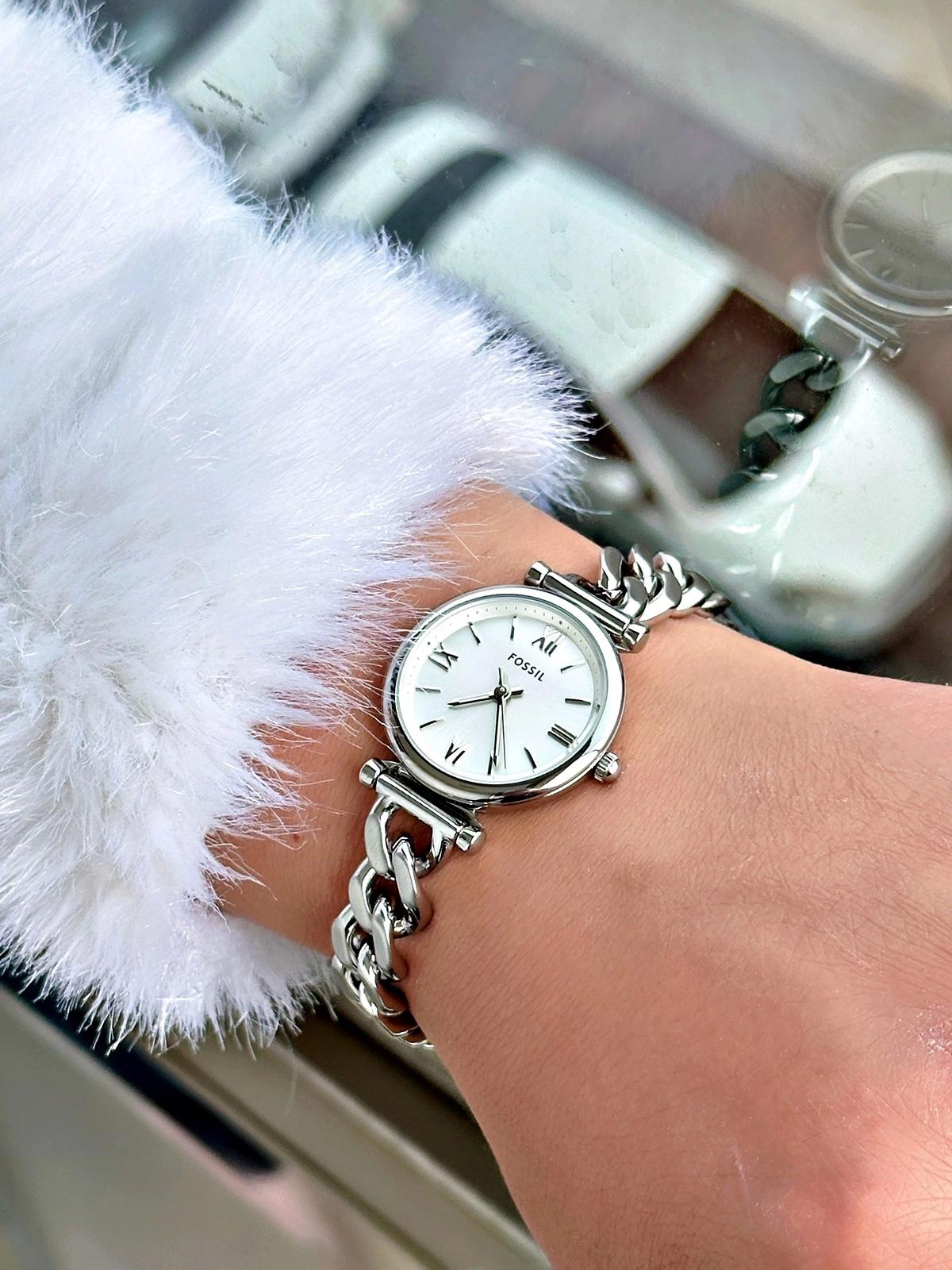 Fossil FES5331 26 mm Gri Çelik Kordon Analog Kadın Kol Saati