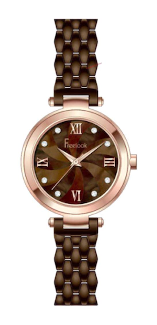 Freelook F.8.1020.05 30 mm Kahverengi Metal Kordon Analog Kadın Kol Saati