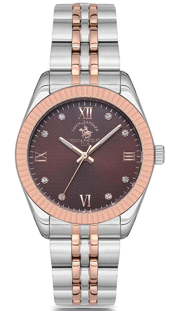 Santa Barbara Polo & Racquet Club SB.1.10125.4 35 mm Gri-Rose Gold Çelik Kordon Analog Kadın Kol Saati