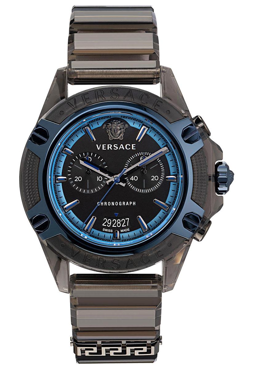 Versace VRSCVEZ700622 Takvimli 44 mm Siyah Plastik Kordon Analog Kadın Kol Saati