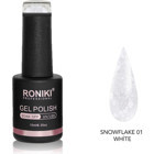 Roniki Snowflake 01 Beyaz Işıltılı Kalıcı Simli Jel Oje