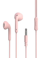 Zore ER06 Silikonsuz Mikrofonlu 3.5 mm Jak Kablolu Kulaklık Pembe