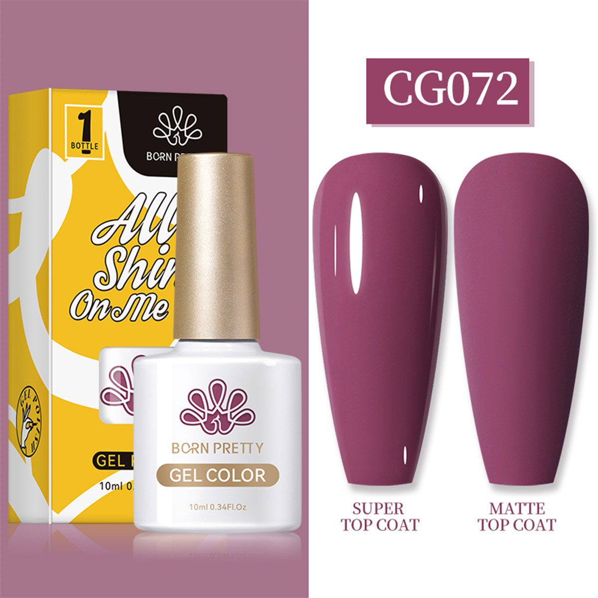 Born Pretty Silky White Serisi CG072 Mor Mat Kalıcı Oje