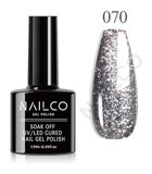 NailCo Platinum Seri NC070 Gri Işıltılı Kalıcı Simli Oje