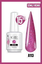 Moziur A113 Pembe Işıltılı Kalıcı Simli Oje