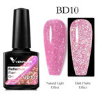 Venalisa Reflective Flash Disco BD10 Pembe Işıltılı Kalıcı Simli Jel Oje
