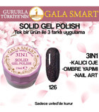 Gala smart Solid 126 Siyah Işıltılı Kalıcı Simli Jel Oje