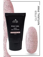 Cr-Oje Glitter Natural Pink YC090 Pembe Işıltılı Kalıcı Simli Jel Oje