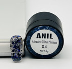 Anıl Professional Cosmetics Attractive Glitter Platinum 04 Mavi Işıltılı Kalıcı Simli Oje