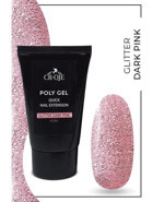 Cr-Oje Glitter Dark Pink YC091 Pembe Işıltılı Kalıcı Simli Jel Oje