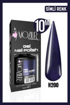 Moziur H200 Lacivert Işıltılı Kalıcı Simli Oje