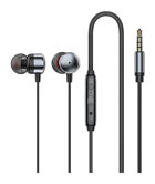 Recci REP-L37 Silikonlu Mikrofonlu 3.5 mm Jak Kablolu Kulaklık Siyah