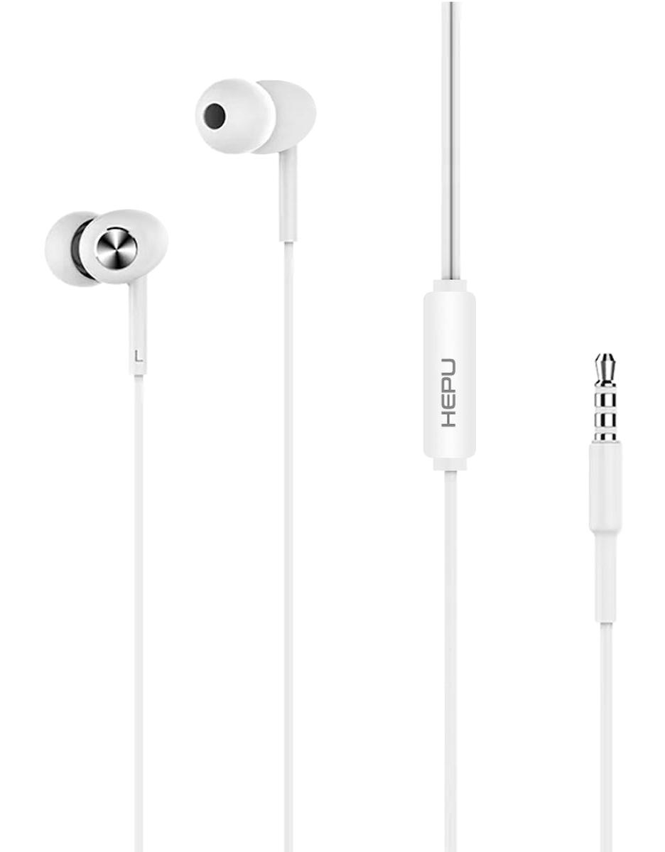 Hepu HP341 Silikonlu Mikrofonlu 3.5 mm Jak Kablolu Kulaklık Beyaz