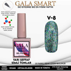 Gala Smart Vitraj V8 Mavi Işıltılı Kalıcı Simli Oje