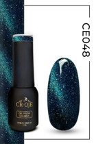 Cr-Oje Cat Eye CE048 Mavi-Siyah Hologram Kalıcı Simli Oje
