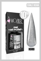 Moziur H080 Gri Işıltılı Kalıcı Simli Oje