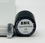 Anıl Professional Cosmetics Attractive Glitter Platinum 10 Siyah Işıltılı Kalıcı Simli Oje
