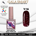 Gala Smart Vitraj V16 Mor Işıltılı Kalıcı Simli Oje