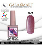 gala smart Vitraj V7 Pembe Işıltılı Kalıcı Simli Oje