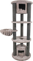 Lotus Furniture Pet Series Daire Hamaklı Tırmalamalı 4 Katlı İç Mekan Ahşap Kedi Evi Bej