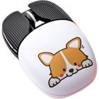 Jingyi Kablosuz Köpek Desenli Beyaz Optik Mouse
