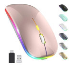 Jingyi RGB Sessiz Kablosuz Rose Gold Optik Mouse