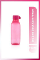 Tupperware Eco Kare Pembe Plastik Spor Yetişkin Matara 500 ml
