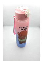 Taros Bear Ayı Pipetli Mavi-Pembe Tritan Okul Çocuk Suluk 800 ml