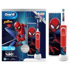 Oral-b D100 Vitality Spider Man Işıklı Kapaklı Yumuşak Şarjlı Çocuk Diş Fırçası Kırmızı