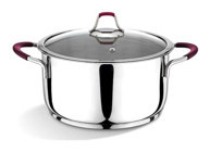 Bonera Omega 2259 Cam Kapaklı Metal 30 cm Derin Tencere