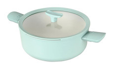 Berghoff Leo Balance Cam Kapaklı Alüminyum 28 cm Derin Tencere Turkuaz