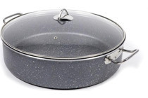 Polo Chef Cam Kapaklı Granit 40 cm Basık Tencere