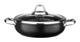 Leggno MST2828ST26BK Master Daily Cam Kapaklı Titanyum 26 cm Basık Tencere