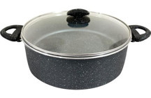 By Kardelen No:22 Cam Kapaklı Granit 22 cm Derin Tencere