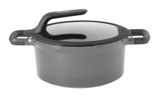 Berghoff Gem Stay Cool 8501028 Cam Kapaklı Döküm 28 cm Derin Tencere