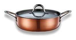 Brioni Copperfield CPF123 İndüksiyon Cam Kapaklı Paslanmaz Çelik 24 cm Basık Tencere