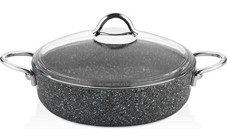 Falez Pedra PDR1012 İndüksiyon Cam Kapaklı Granit 26 cm Karnıyarık Tencere