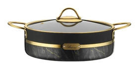 Brioni Selection SLS-123 Cam Kapaklı Granit 24 cm Basık Tencere