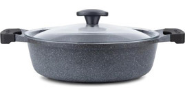 Thermoad Graneu Cam Kapaklı Granit 26 cm Karnıyarık Tencere